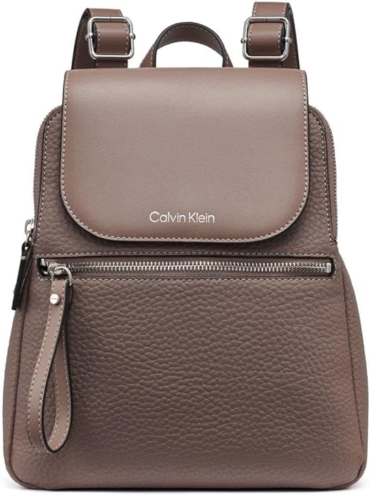 Amazon.com: Calvin Klein Reyna Novelty Key Item Flap Backpack, Black/Silver Combo, One Size : Clothing, Shoes & Jewelry