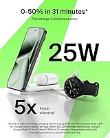 Vista 2 de Belkin MagSafe Charger Compatible, 2-in-1 Charging Station, Qi2.2 25W Magnetic Wireless Charger Dock, Foldable Stand, with 5W USB-C Port, for iPhone