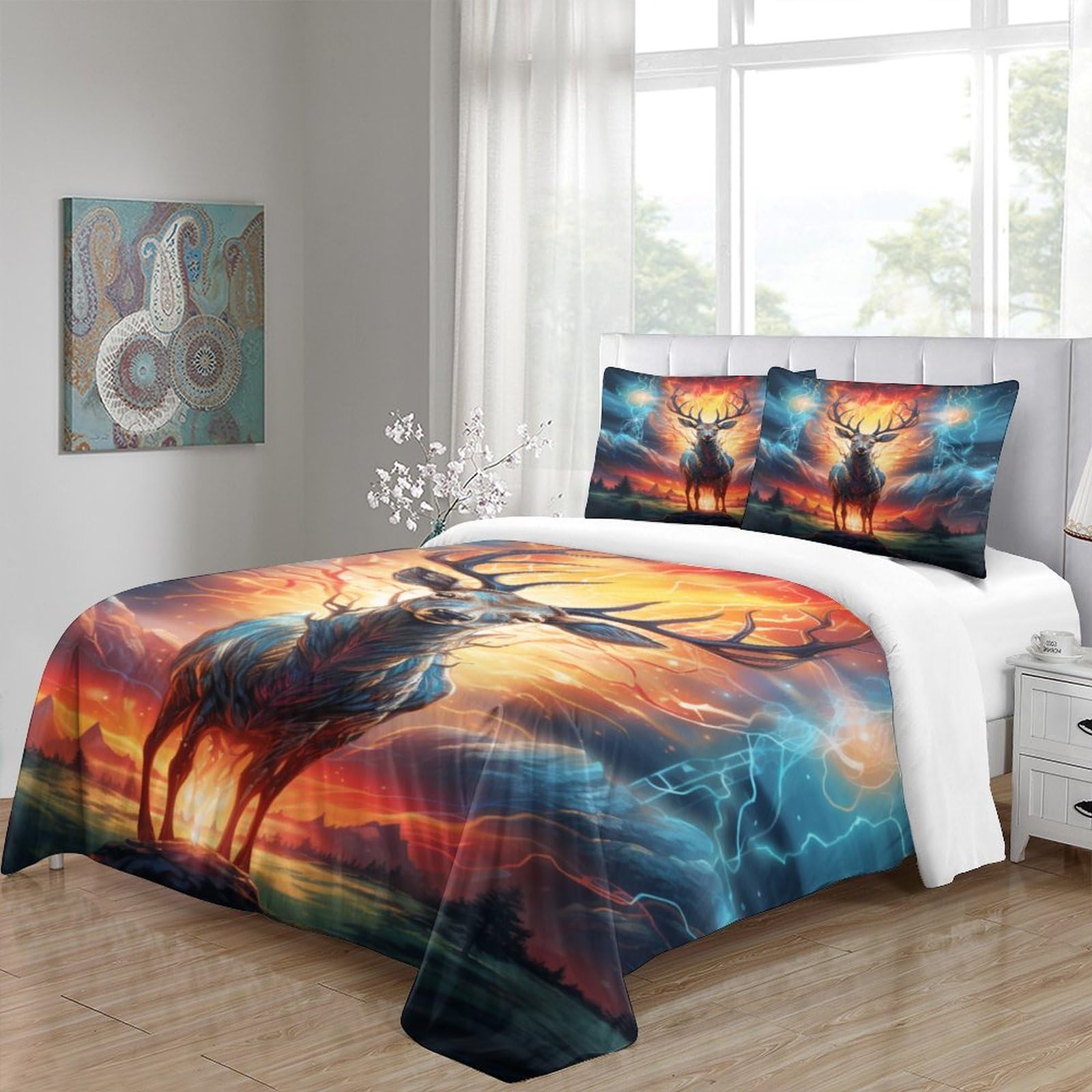 Stampato in 3D Pronipote tibetano Copertina Stampata Microfibra Disegnata Biancheria Da Letto Cura Facile Set 3 Pezzi,King（220x240cm）, Per Adolescenti E Adulti