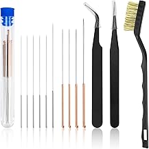 3D Printer Nozzle Cleaning Needles Cleaning Kit, 3D Printer Nozzle Cleaner Needles Set Nozzle Cleaning Kit Accessories Nozzles Printer Accessories Tool with Brass Wire Brush and Tweezers