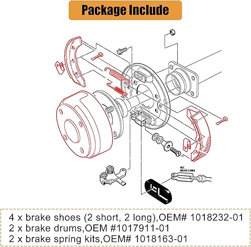 Miniatura 6 de MOSNAI Club Car Carrito de Golf Tambores de freno/Hub y zapatas de freno Kit de resorte Fit Club Car DS 1995-Up&Precedent 2004 en adelante
