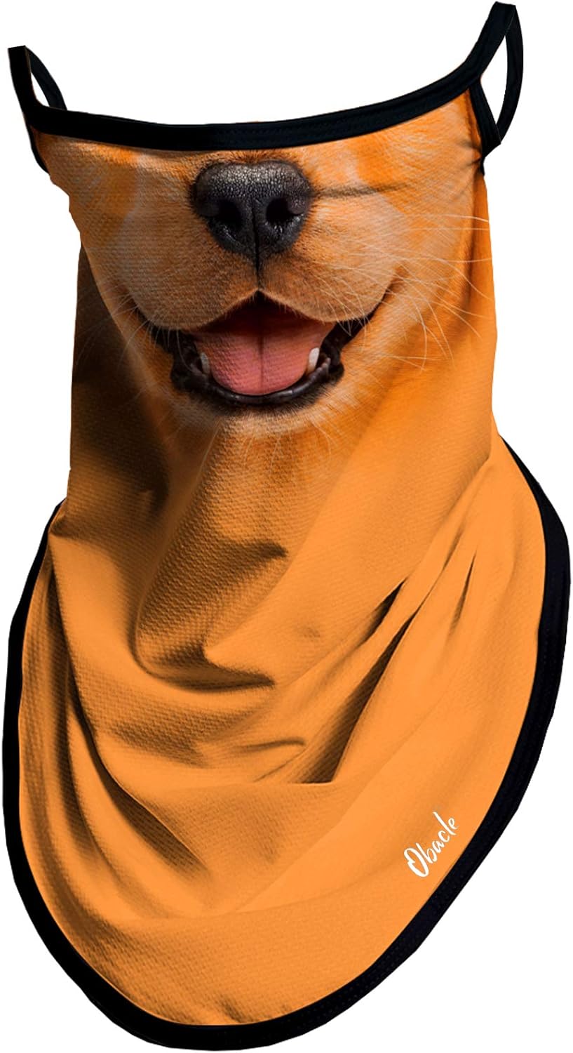Obacle Bandana Face Mask with Ear Loops Neck Gaiter Face Mask Scarf Face Cover for Men Women