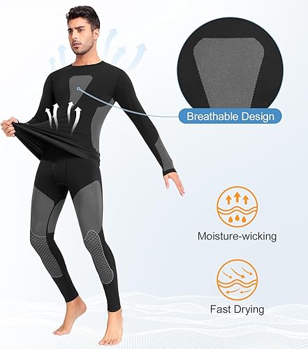 Miniatura 4 de SIMIYA Conjunto de ropa interior térmica para hombre, ropa interior larga para hombre, ropa interior larga para hombre, parte inferior superior