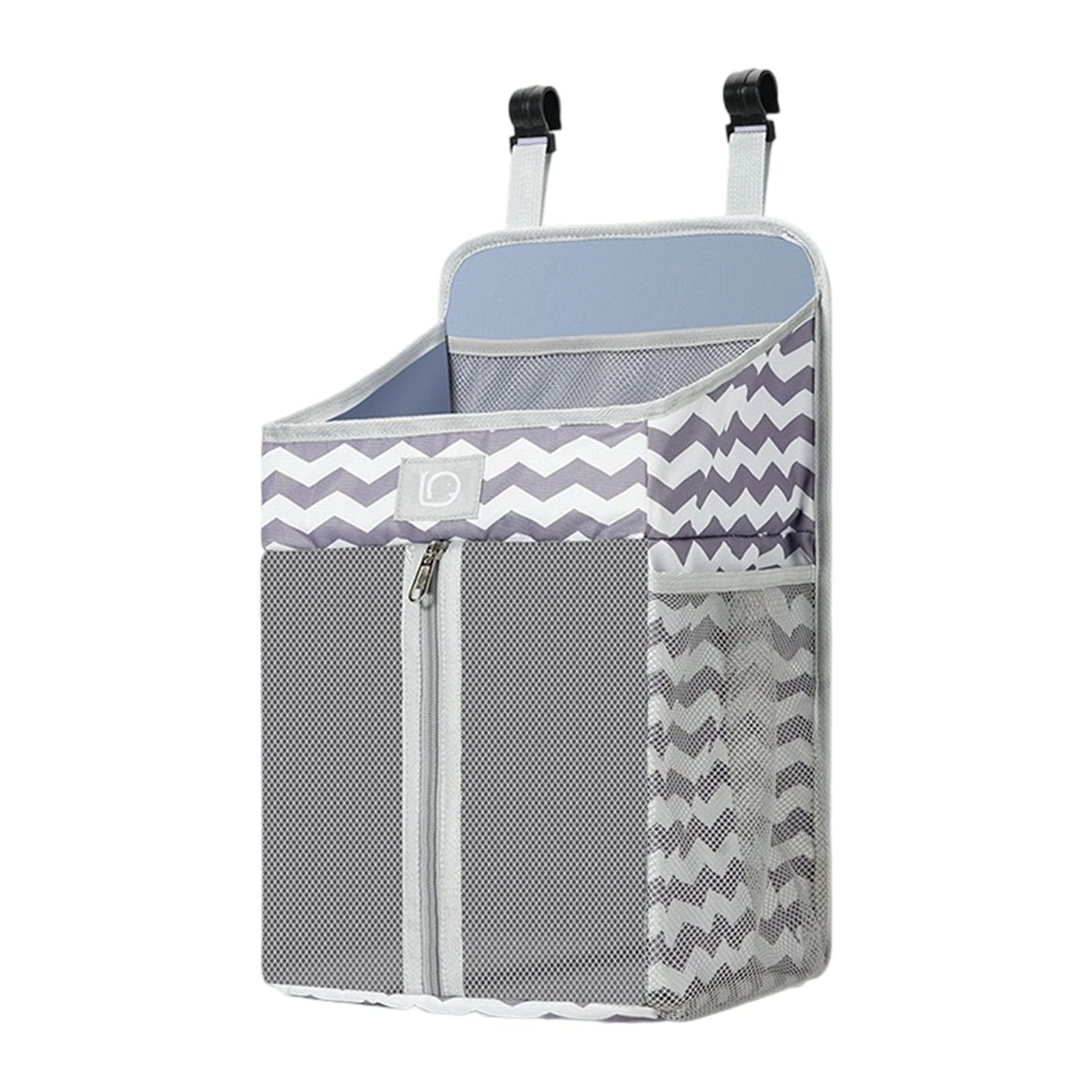 YWLUUOO Bedsides Multiple Compartment Organizers with Zippered Diaper Area Washable Oxford Cloth Hanging Storage Solution Baby Bedsides Hanging Storage Bag