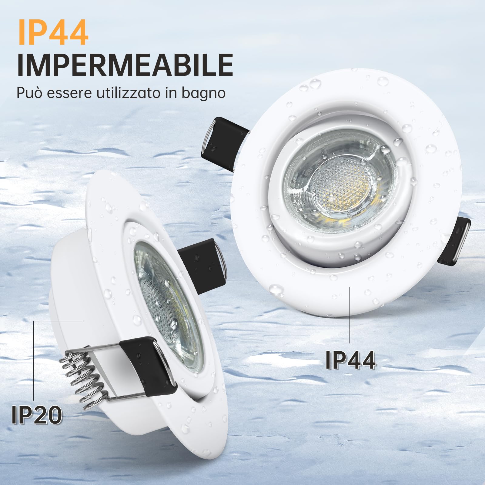 wowatt Set da 10 Faretti LED da Incasso per Cartongesso Dimmerabili 7W | 700LM Luce Bianco Caldo 2800K Faretti LED Soffitto Incasso Metallo, IP44 Faretto 230V Ultrasottili, Diametro Foro 68-75mm