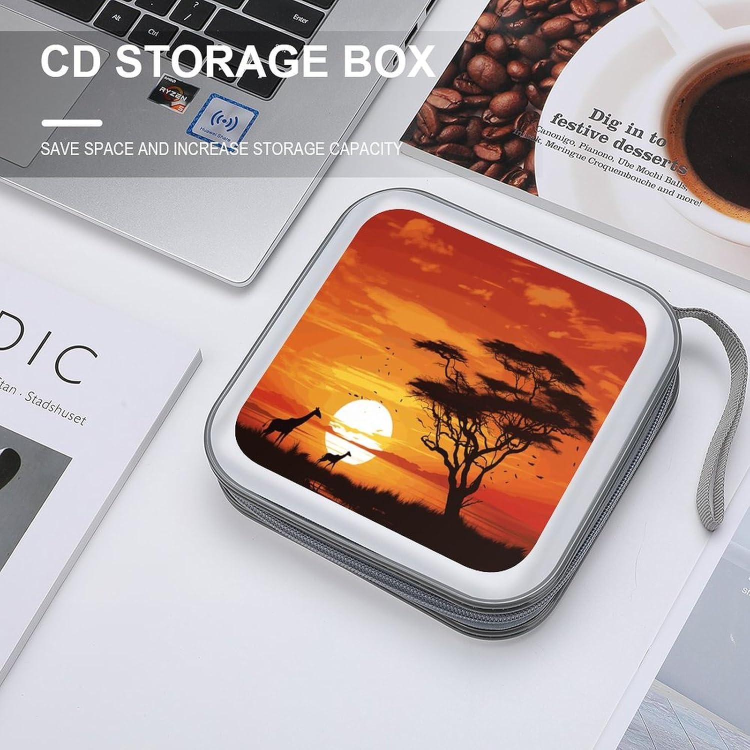 Funny African Sunset CD Case CD Storage Box DVD Sleeves