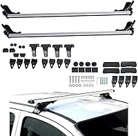 Silscvtt 48-Inch Universal Aluminum Roof Cross Bars Cargo Rack for Sedans, SUVs, Trucks - Easy Install Silver Clamps