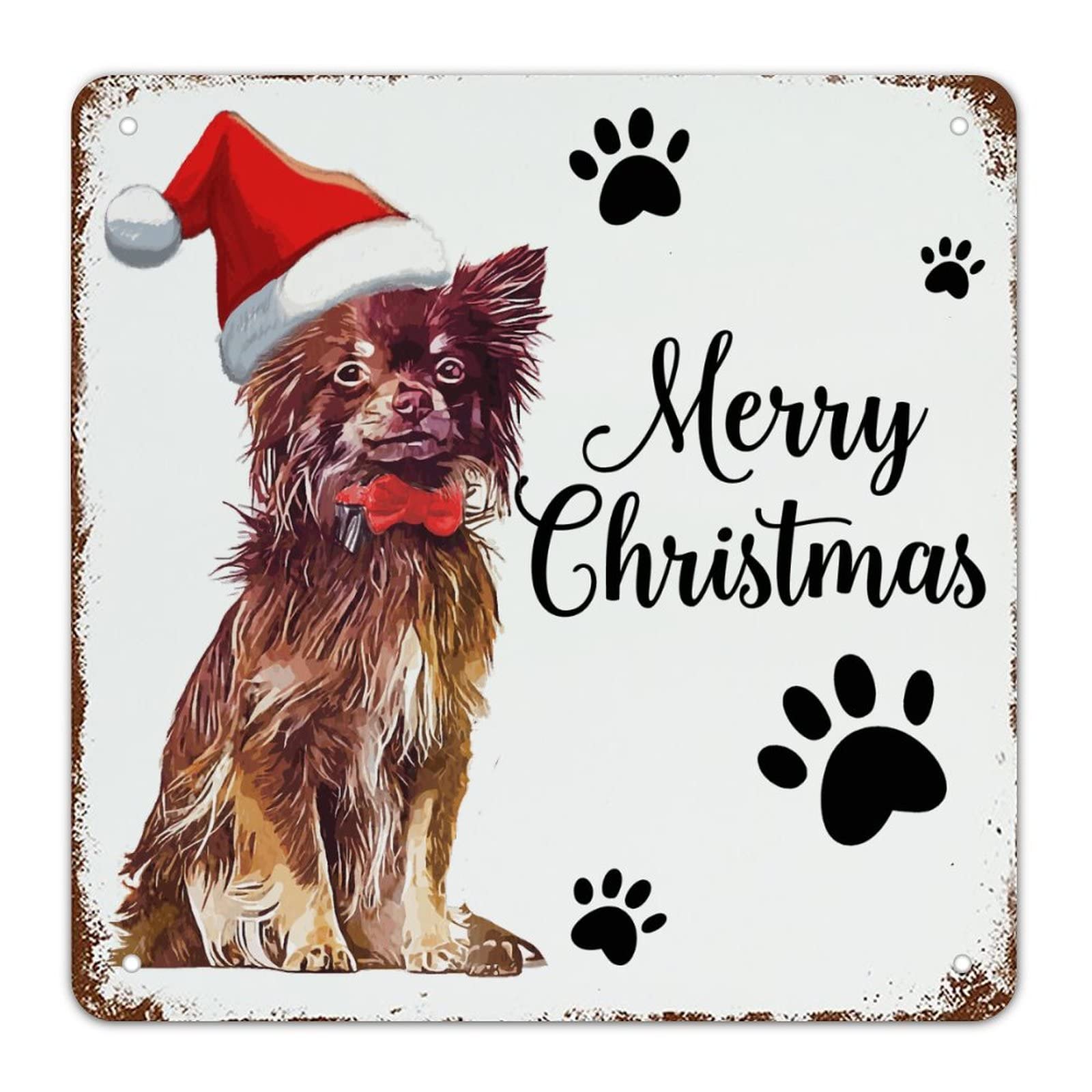 Panneau de Noël en métal vintage décoration murale durable Rottweiler