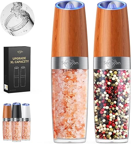 Juego de capacidad XL y molinillo eléctrico de sal y pimienta disponible en Yaxa Peru