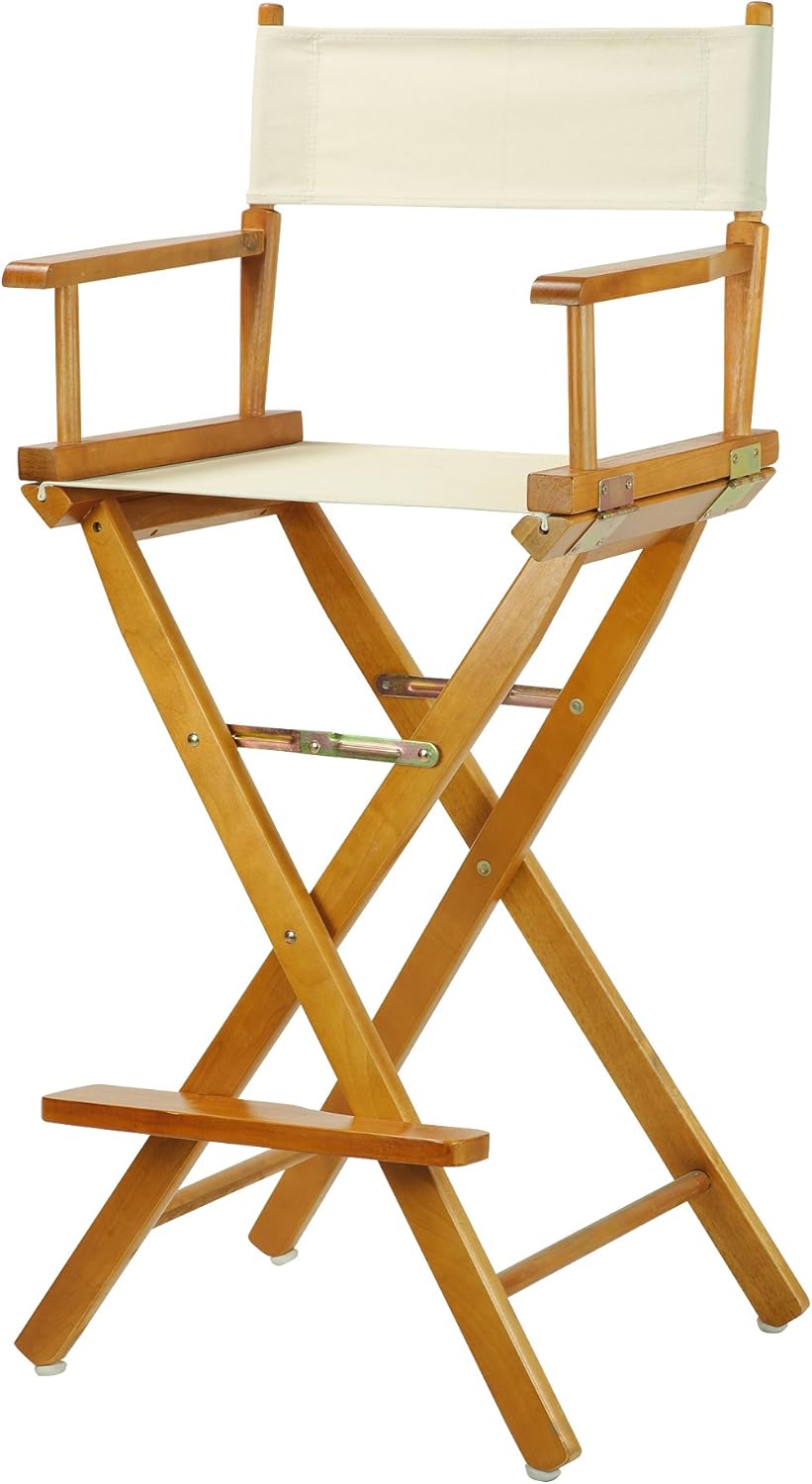 Casual Home 30" Director's Chair Honey Oak Frame-with Wheat Canvas, Bar Height