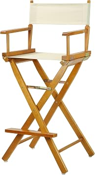 Casual Home 30" Directors Chair Honey Oak Frame-with Wheat Canvas, Bar Height
