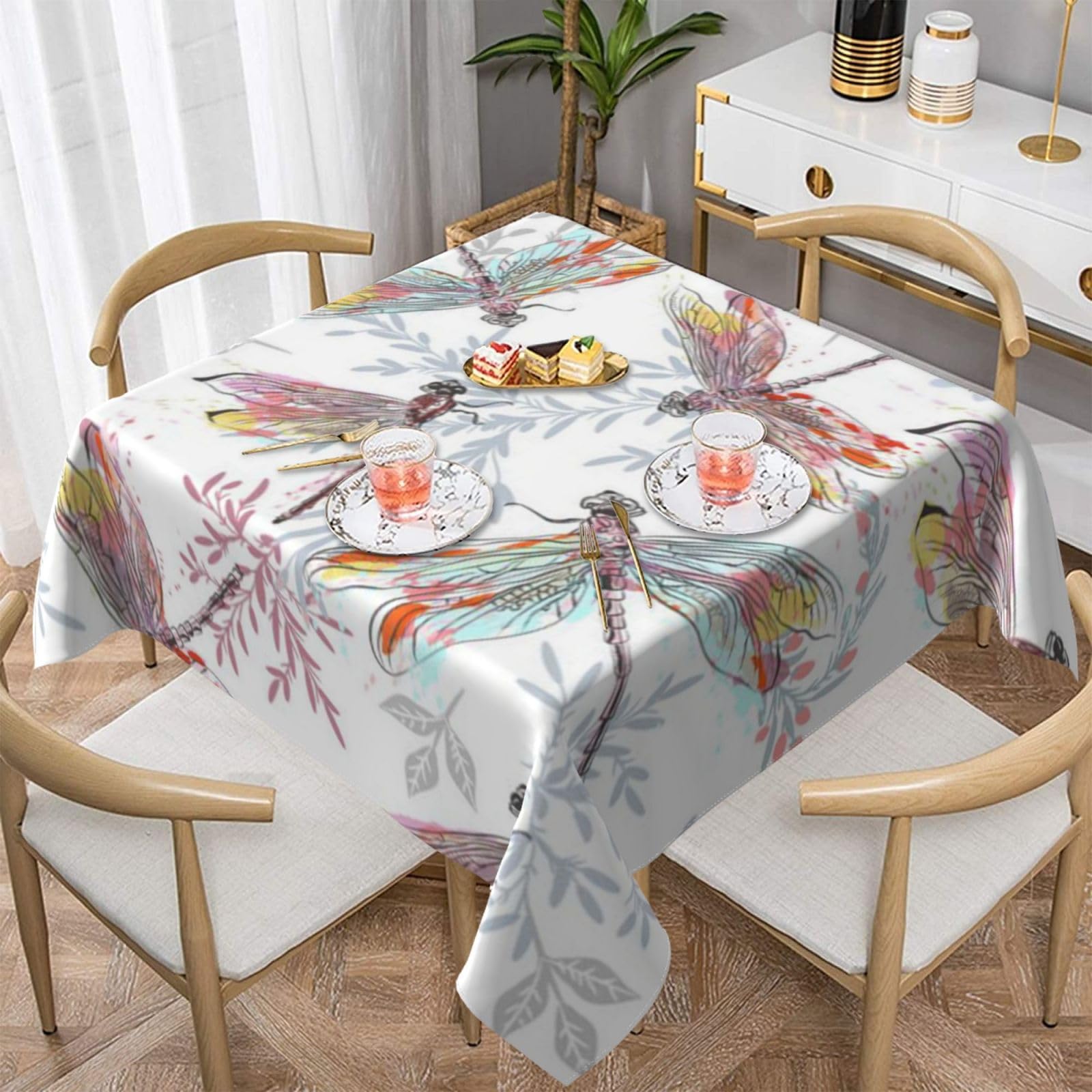 Nappe de pique-nique imprimée libellule carrée et imperméable pour vos repas extérieurs