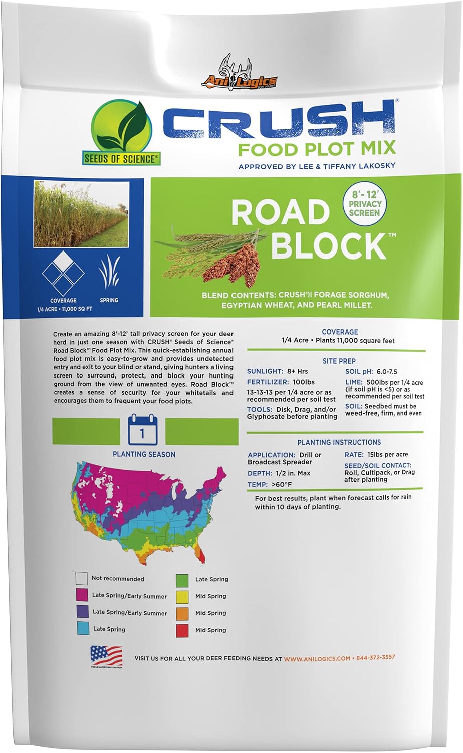 Crush Seeds of Science Food Plot Seed - Road Block 3.75lbs
