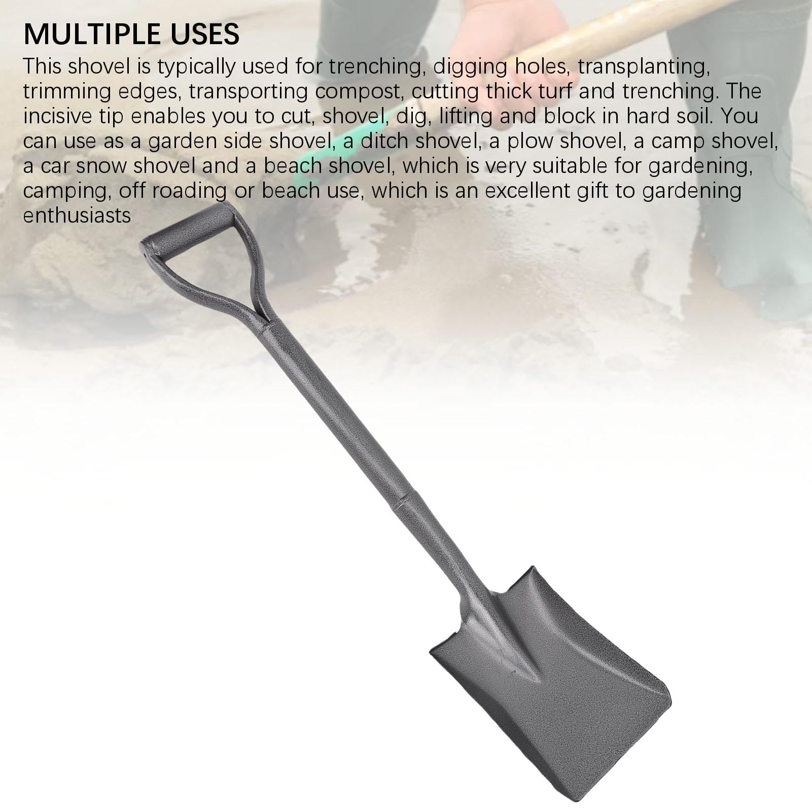 Pala da Scavo in Metallo con Manico a D 76cm