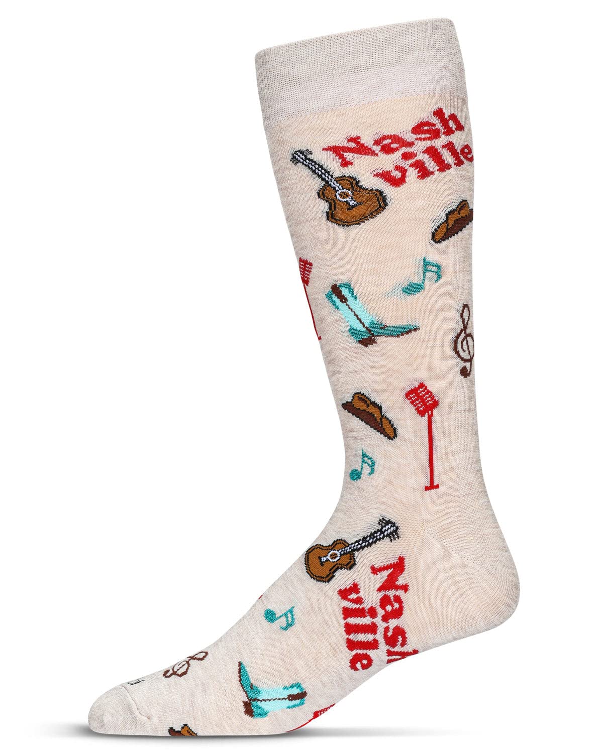 MeMoi Men's Nashville Bamboo Crew Socks, Oatmeal Heather, 9-13 UK