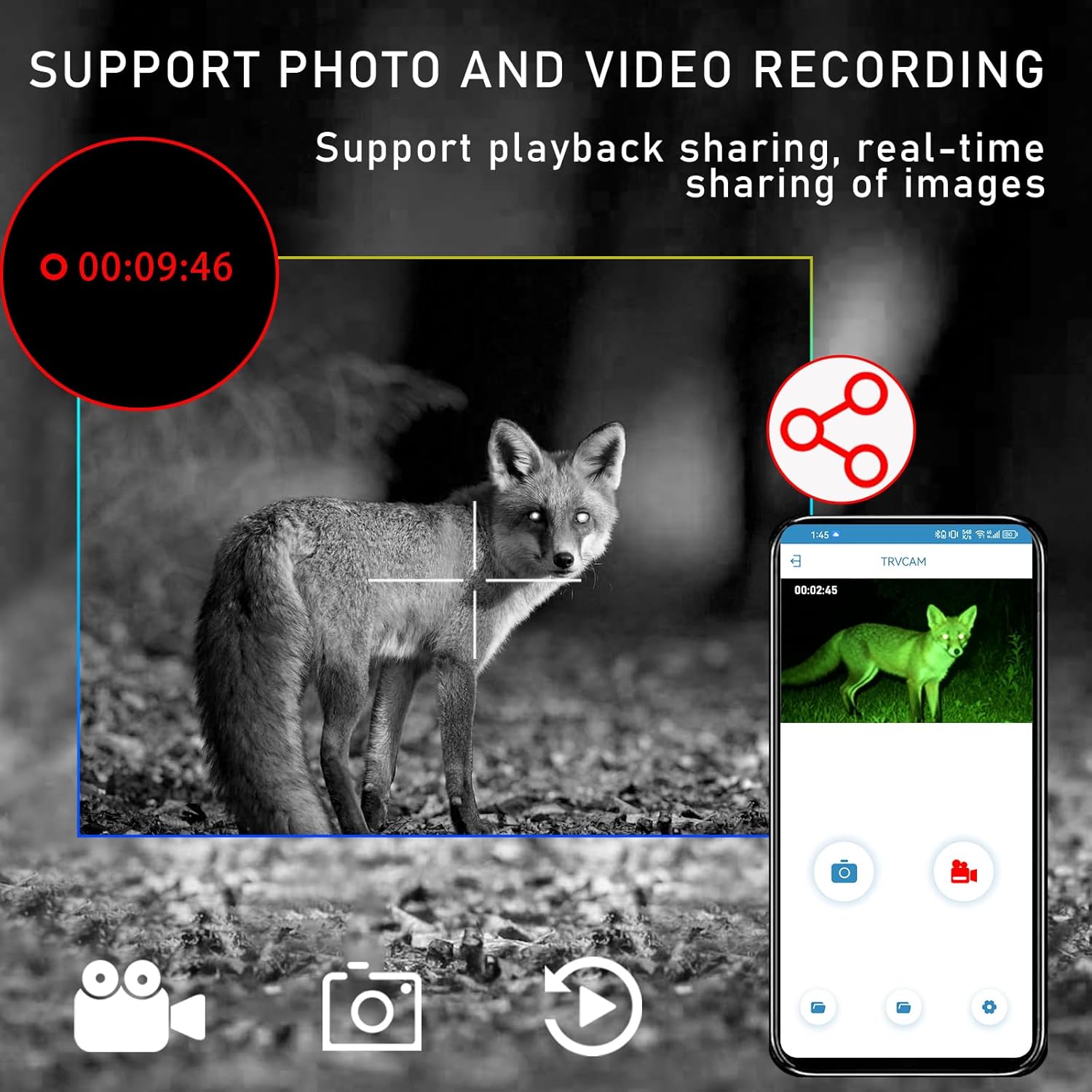 Digital 4X Zoom Night Vision Monocular - Waterproof 2K Night Vision Goggles Head Mounted, for Hunting Wildlife Outdoor Adventures and Camping