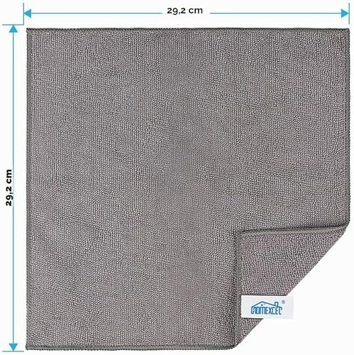 HOMEXCEL 24 Pack Grey Microfibre Cleaning Cloths Rag Towels, 30x30 cm - 7