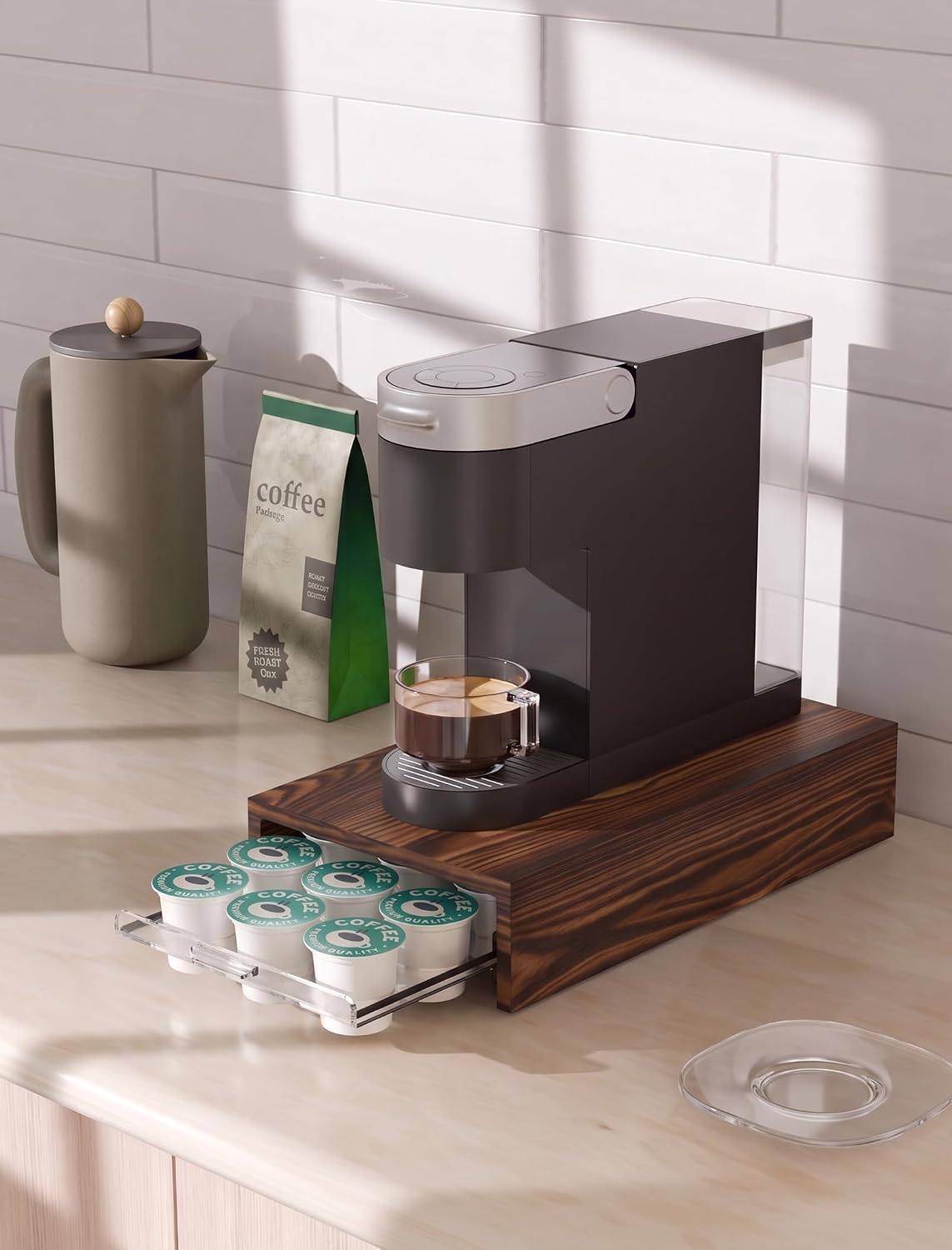 NiHome Coffee Pod Holder Drawer Fit for Keurig K Cup Pods, 18 Pods Capacity