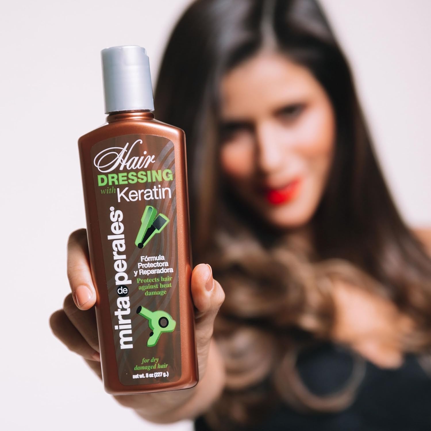 Mirta De Perales Hairdressing with Keratin Leave-In Cream | Heat Protectant & Daily Styling Treatment with Hydrolyzed Keratin & Pro-Vitamin B5 | Strengthens, Restores Elasticity & Shine - Image 3