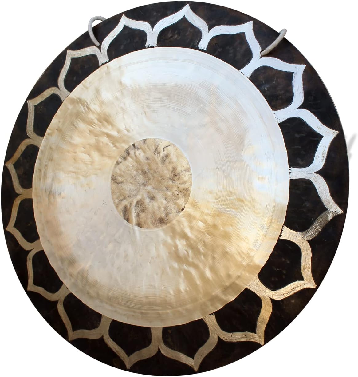 Arborea Lotus Wind Gong 20 Inch - Includes Mallet and Hanging String - Large Authentic Chinese Gong for Sound Healing Home