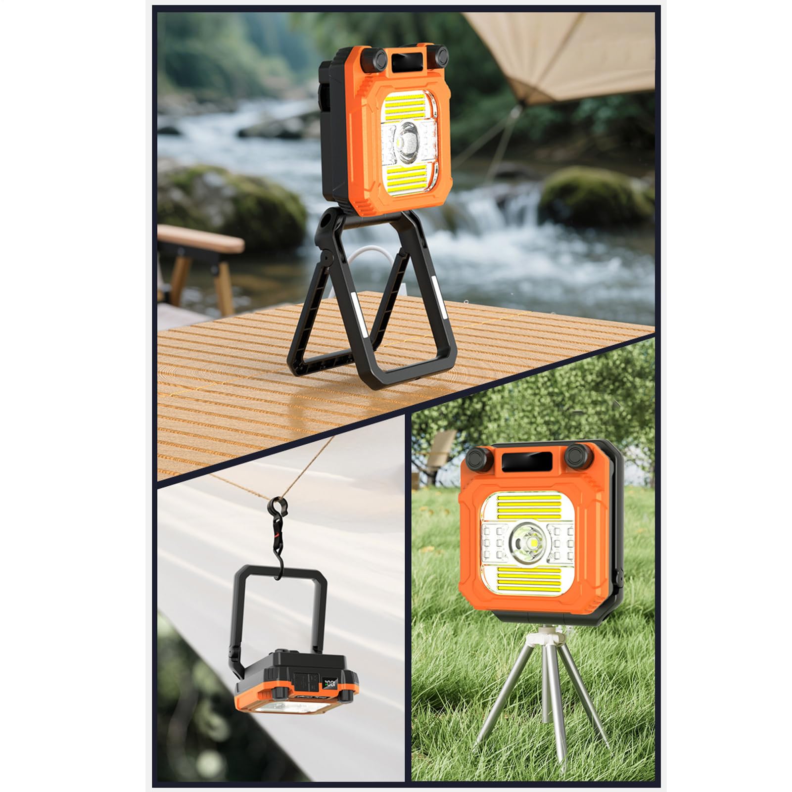 Camping Ricaricabile Portatile Pieghevole Lanterna Luce Lampada | A LED Da Campeggio Per Esterno, Tenda, , Interno, Giardino, Cortile, Lavoro, Tenda,