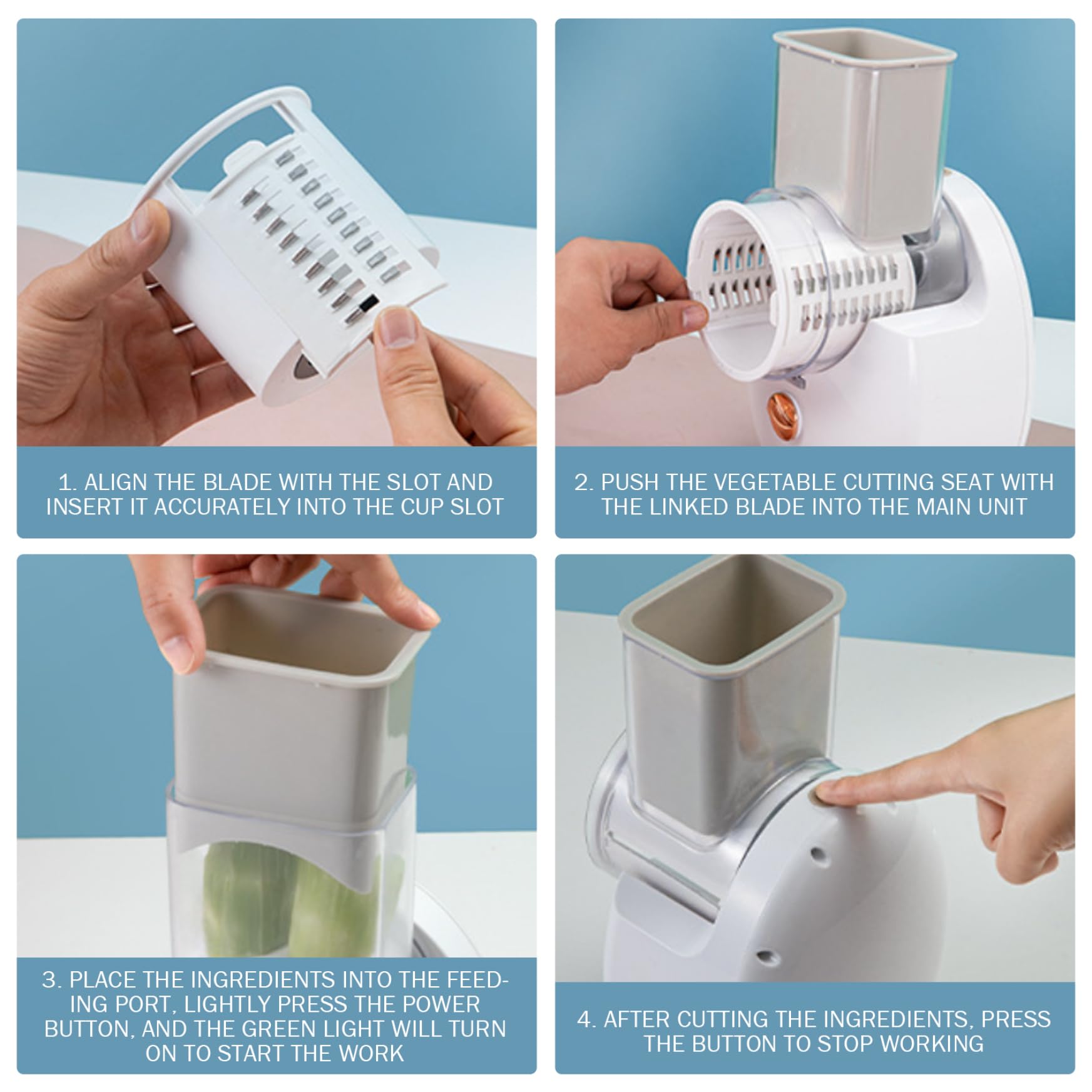 Râpe à Fromage Électrique Râpe à Fromage Automatique Amovible avec 3 Lames de Formes Différentes Rechargeable par USB pour Fruits, Légumes Électrique, Automatique