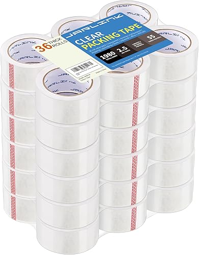 Miniatura 9 de JARLINK Cinta de embalaje transparente (18 rollos), cinta de embalaje resistente para embalaje de envío, sellado en movimiento, 1.88 pulgadas de