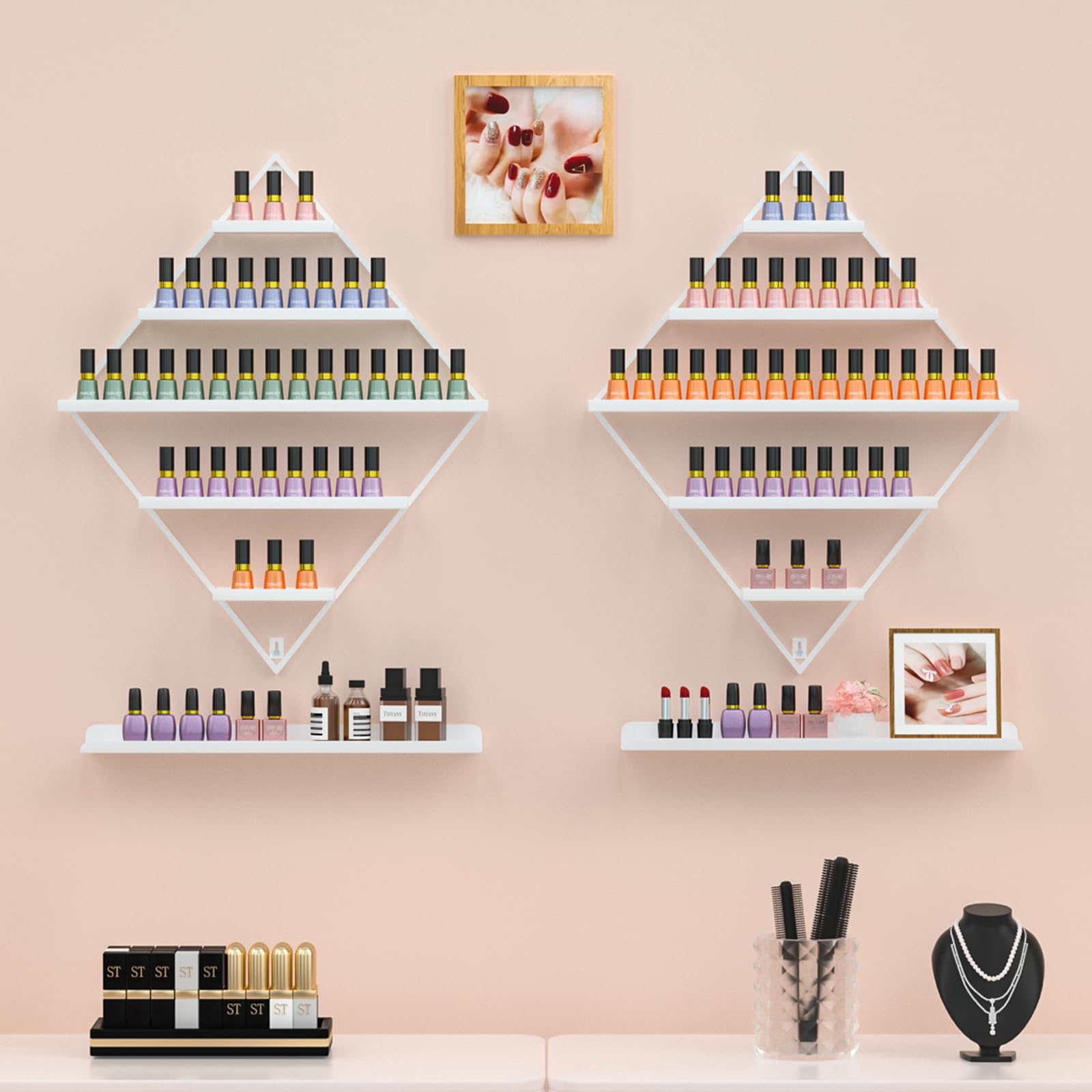 Nagellack Aufbewahrung 2er Set, Metall Nagellack Organizer Wandregal
