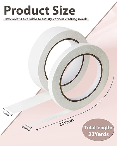 Miniatura 8 de PLANTIONAL 2 rollos de cinta adhesiva de tela de doble cara, no requiere costura, pegado o planchado, cinta adhesiva de tela de brujería, 25