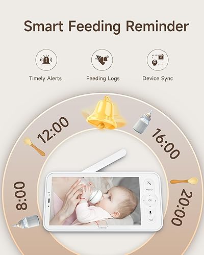 Miniatura 3 de ARENTI Pantalla inalámbrica de monitor de bebé de 5 pulgadas, unidad para padres para cámara B2 (pantalla 2, sin control de luz nocturna)