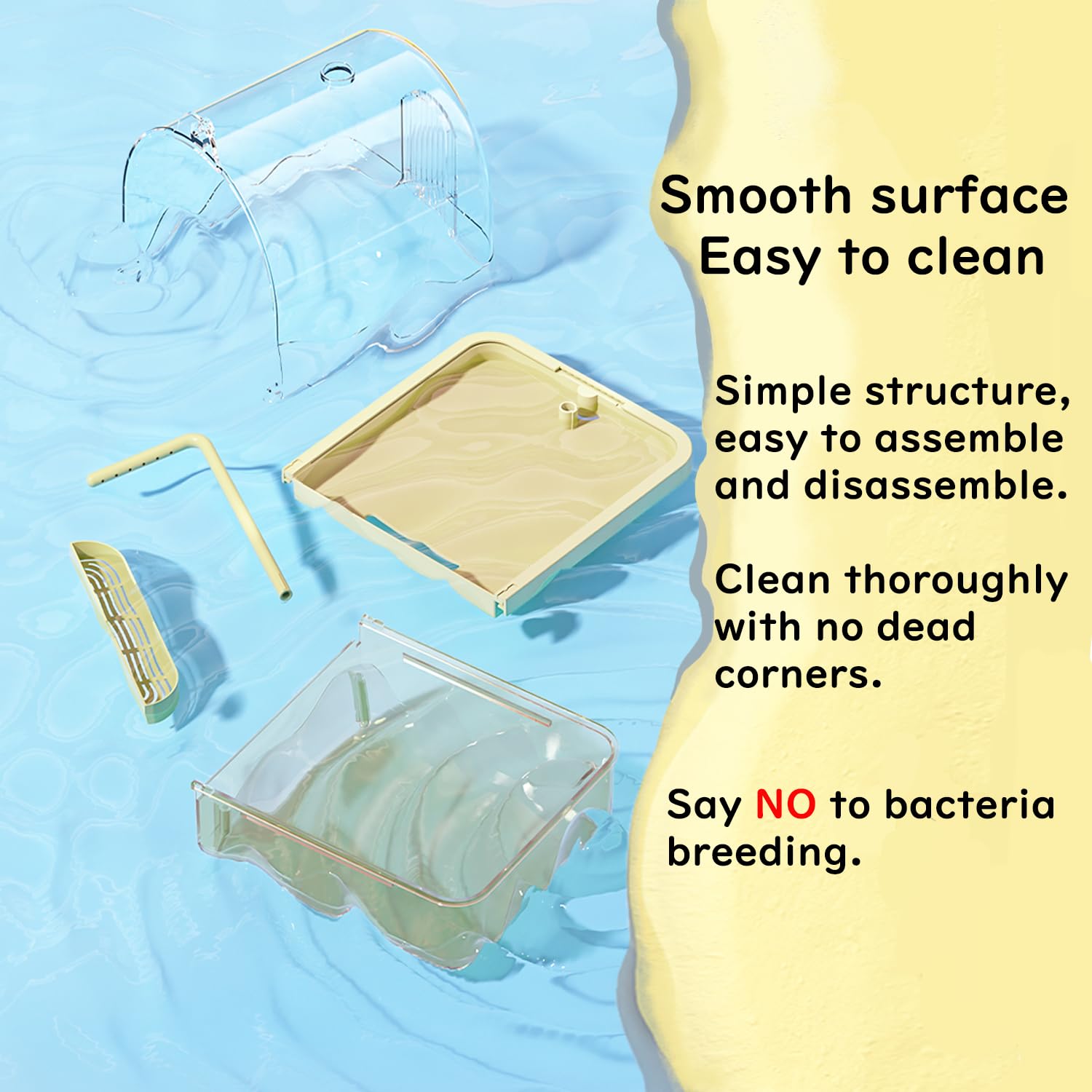 Bird Bath for Cage Clear, Automatic Indoor Cockatiel Bathtub Shower with Pump, Parrots Shower Accessories for Birdcage, Cleaning Supplies Shower Room for Parakeets, Finches, Canaries, Lovebirds - image 6