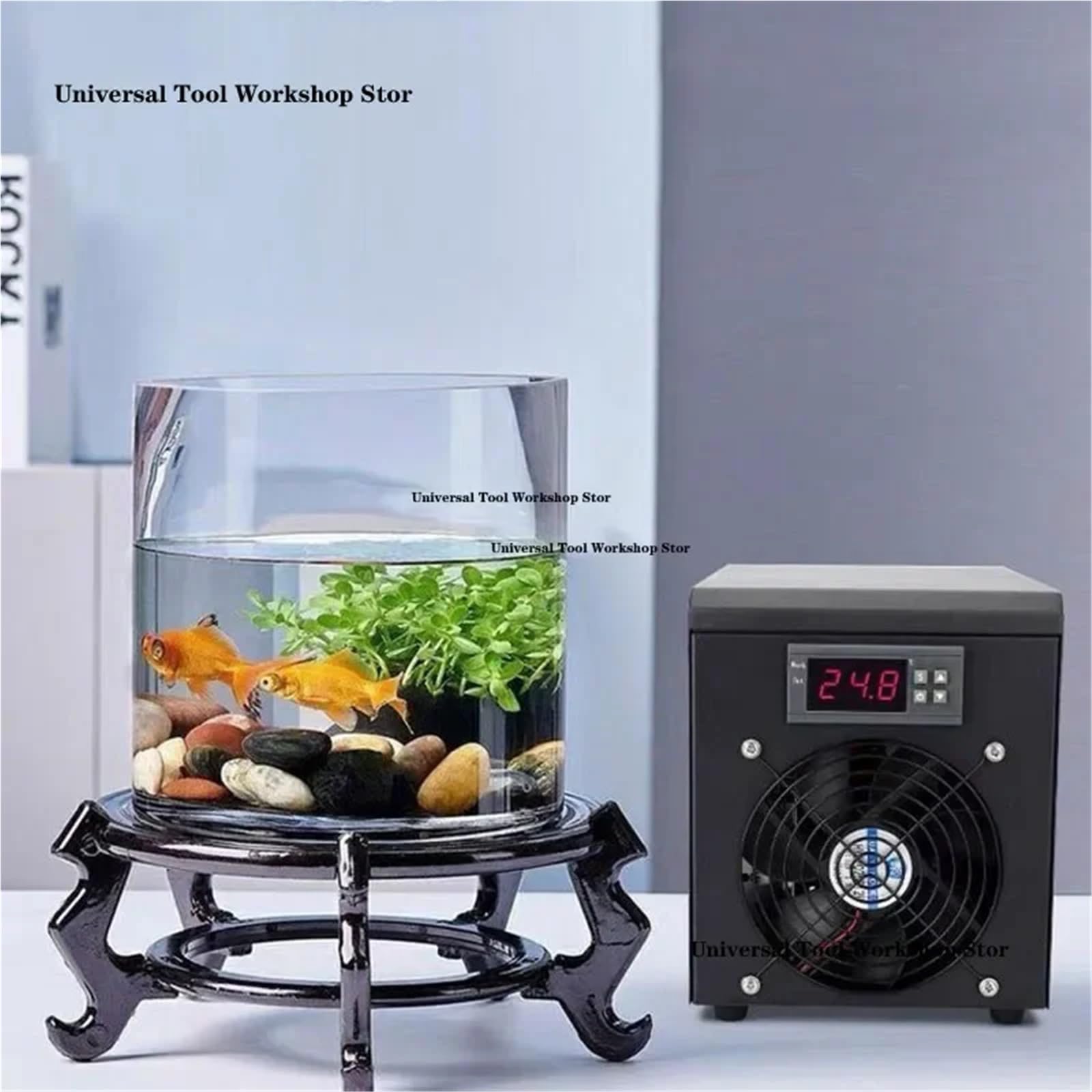 Enfriador de agua para acuarios de 180 W, dispositivo de temperatura constante para peceras de hasta 60 L, sistema de refrigeración eficiente para un cuidado óptimo de los peces