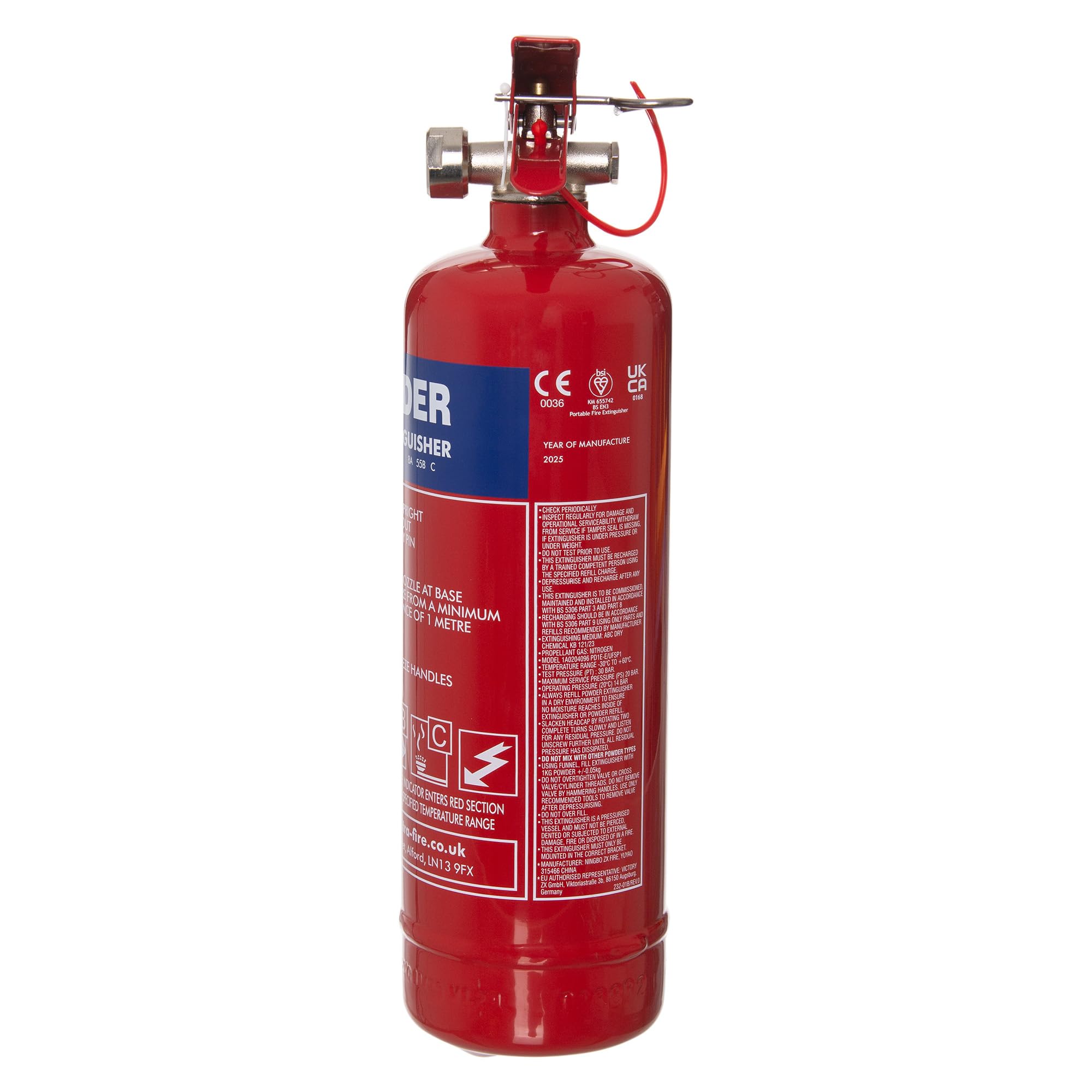 UltraFire 1kg Powder Fire Extinguisher - Car, Taxi, Caravan, Camping, Boat - Kitemarked EN3 — view 7