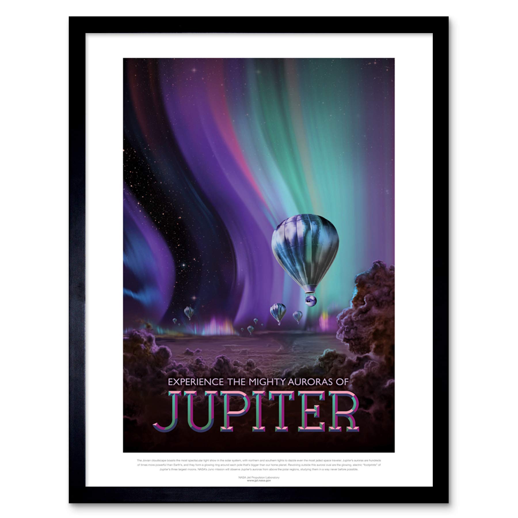 Wee Blue Coo NASA Space Travel Advert Jupiter Art Print Framed Poster Wall Decor 12x16 inch
