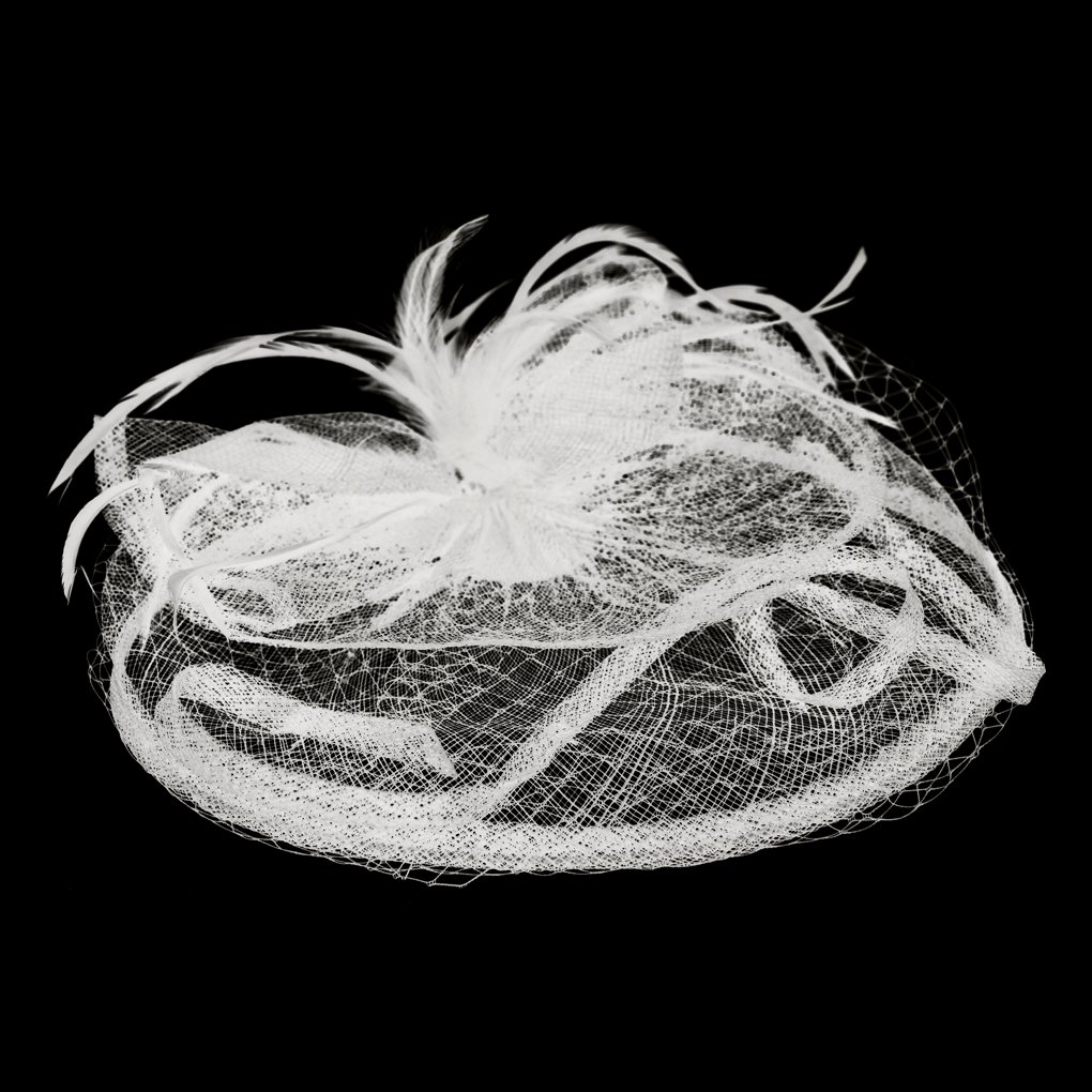 Chapeau Bibi Mariage Élégant Avec Voilette Et Plume - Béret Mini Voile Vintage Pour Femme