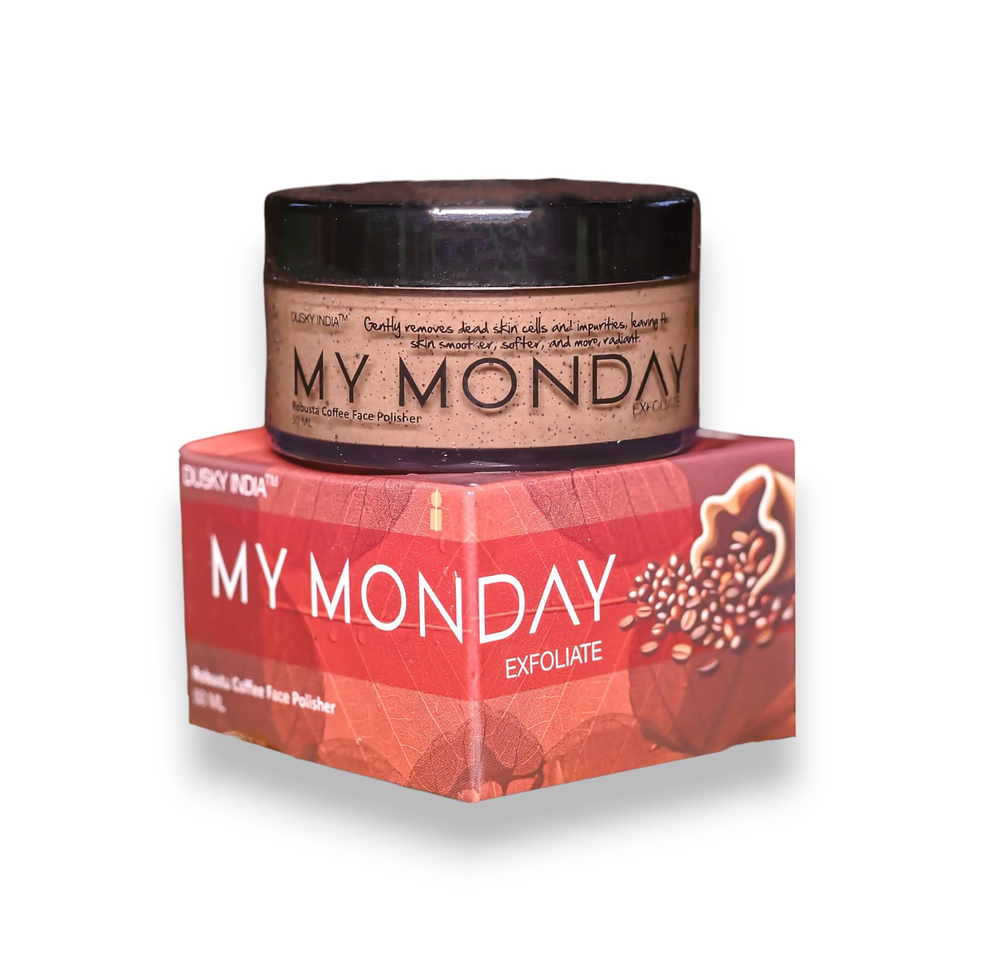 MY MONDAY | Robusta Coffee Face Scrub | 100% Ayurvedic Composition | Removed Dead Skin Cells | Skin Softener | 50ML