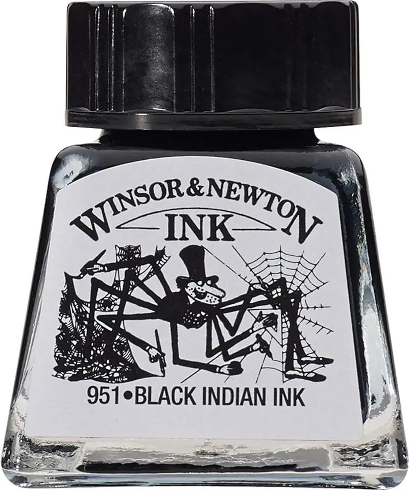 Winsor & Newton Drawing Inks Tinta para Desenho, Preto (Black Indian), 14 ml
