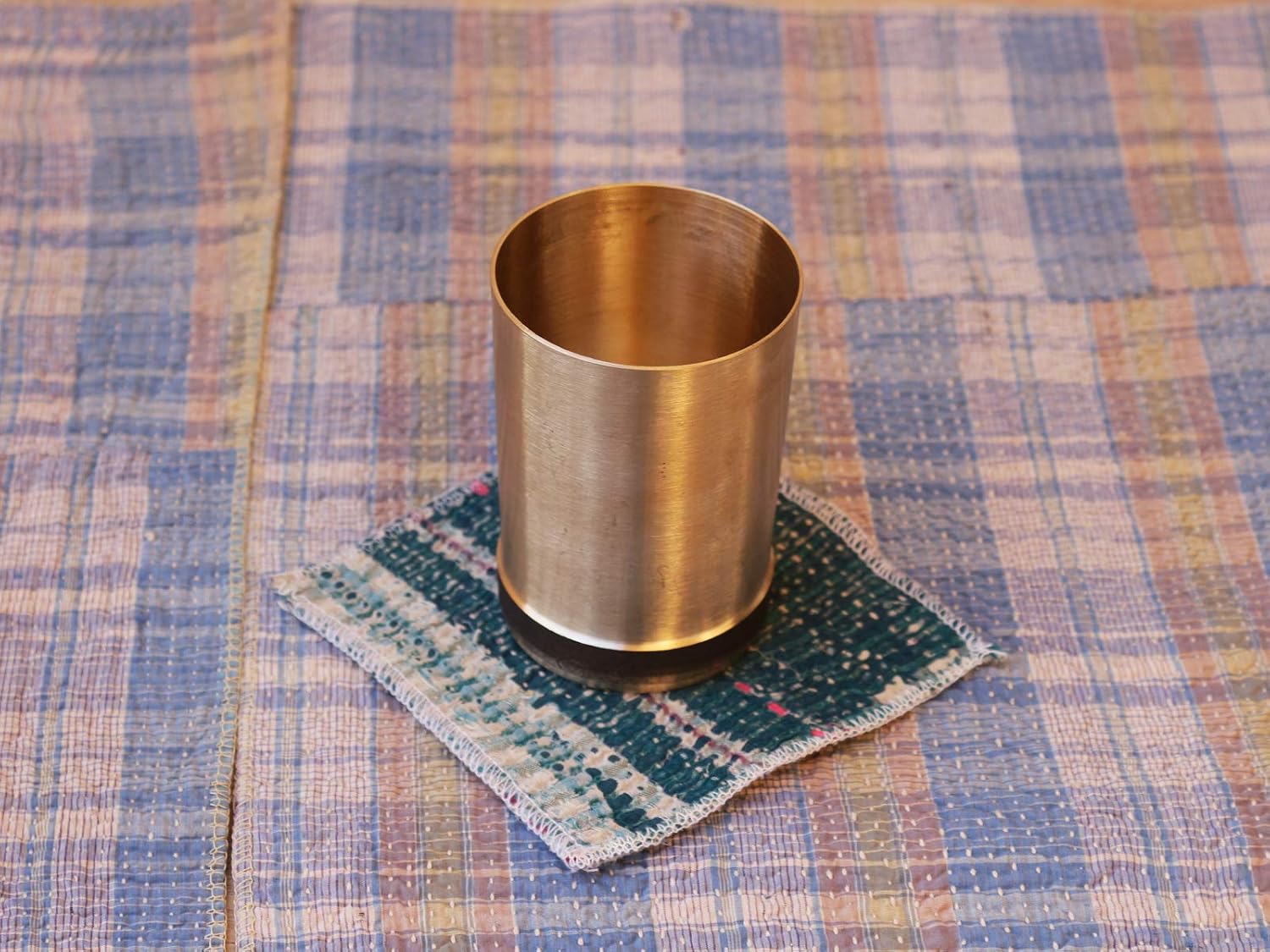 De Kulture Handmade Bronze Kansa Glass Ayurveda Cup Tumbler for Milk Water, Ideal for Dining Table Decoration (Bronze Tumbler 2.5X3.6(DH) Inches)