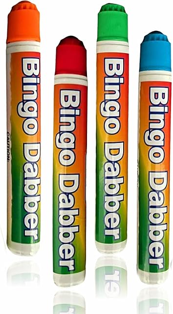 Bingo Pens Dabbers Non Toxic Paint Marker Dinky Dabbers Bingo Kids Gift Dot Markers For Playing Tickets Cards Game Or Preschool Learning With Toddlers Kids Children Assorted Colors (Pack Of 4)