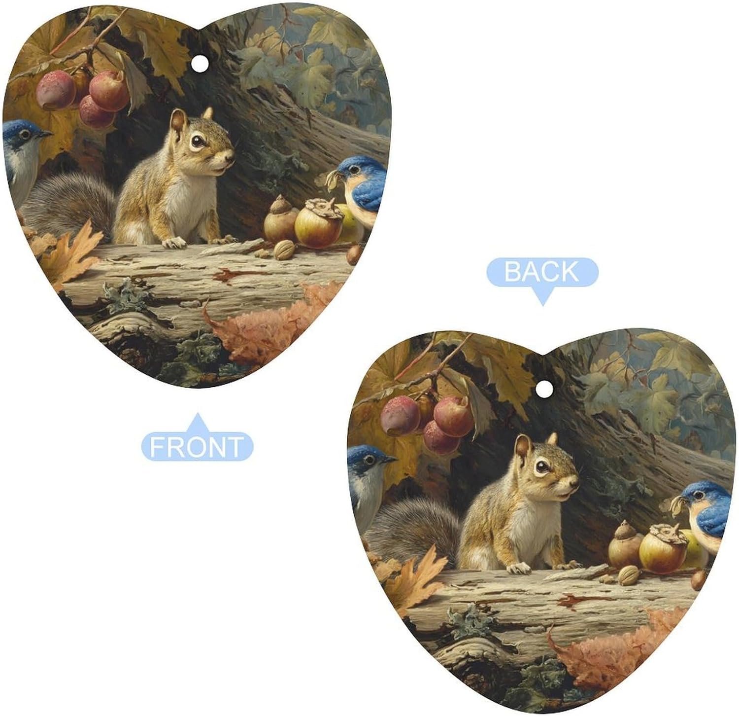 Squirrel Bluebirds Car Air Freshener Cute Hanging Aromatherapy Tablets for Car Home Love form