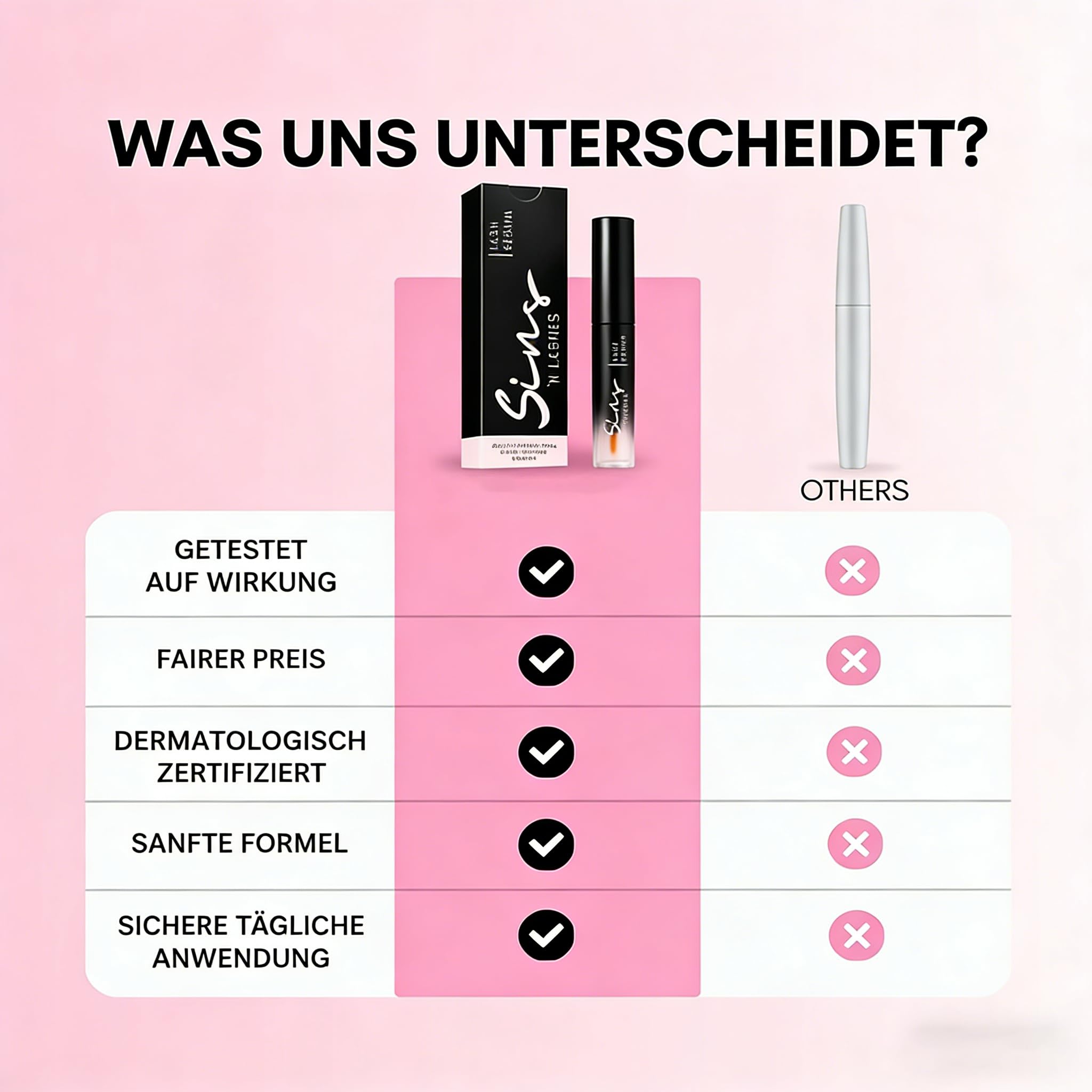 Sinsnlashes Wimpernserum - Effektives Serum zur Wimpernverstärkung