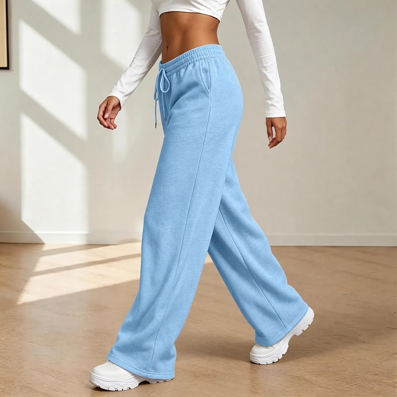 Womens Wide Leg Sweatpants High Waist Baggy Pants Lounge Outfits