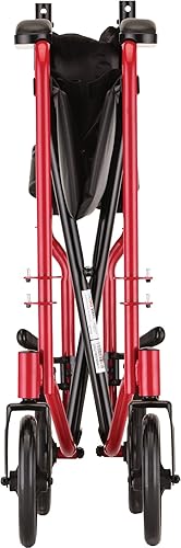 Miniatura 5 de NOVA Medical Products Silla de ruedas de transporte de acero de 19", color rojo