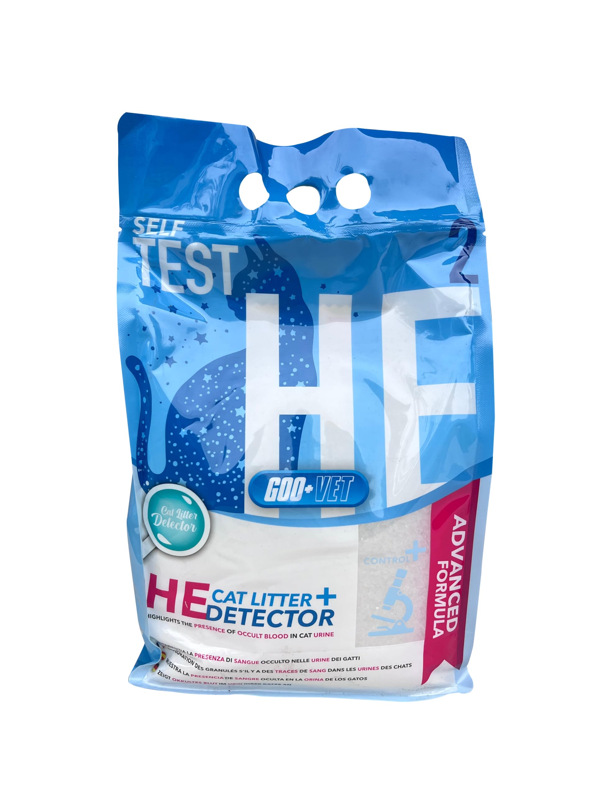 GOO+VET Arena de silicio diagnóstico, 3,8 l, para el Seguimiento del Bienestar de tu Gato – Detecta la Presencia de Sangre en la orina (HE Detector de lecha)