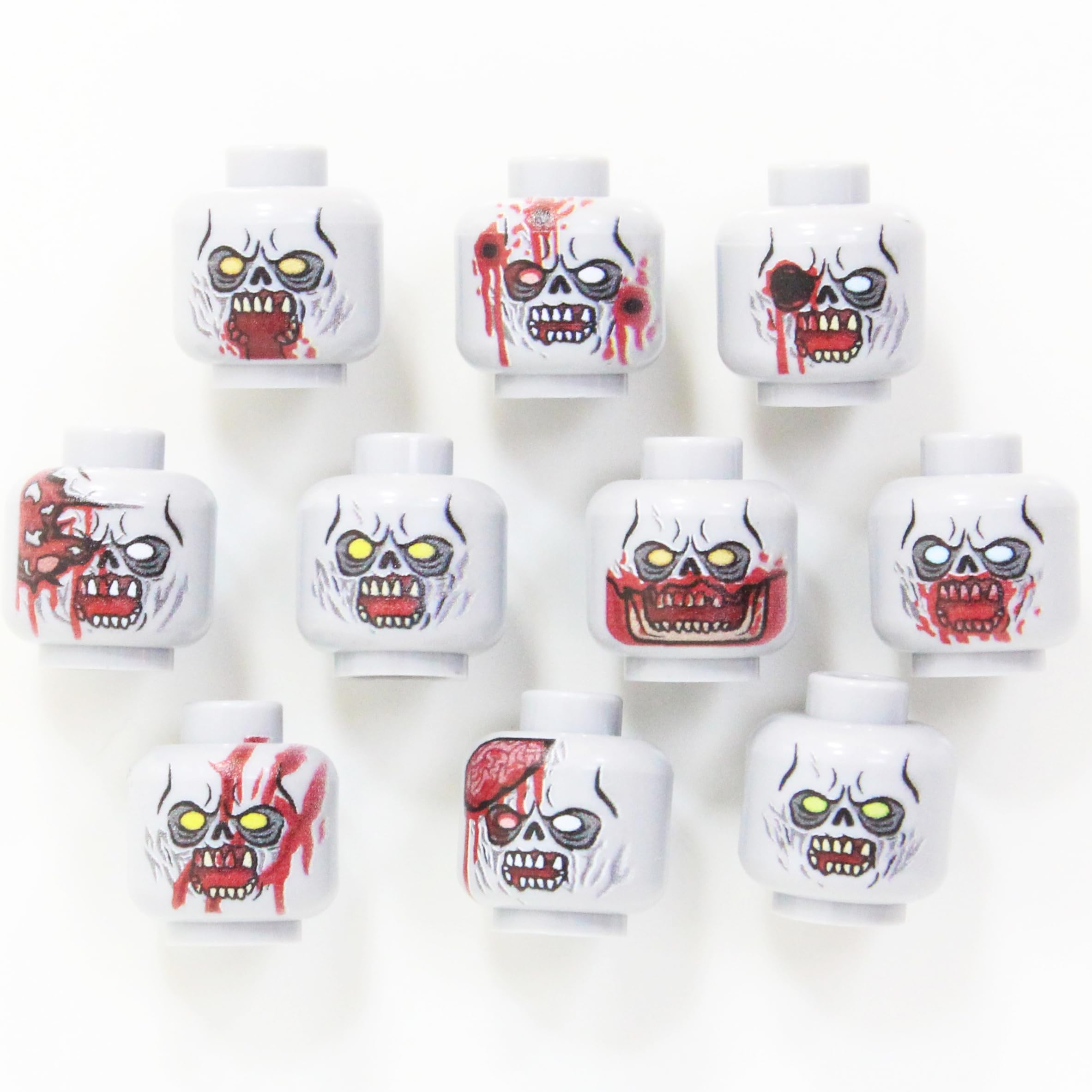 Amazon.com: BrickTactical Zombie Head Pack V5 for Minifigs : Toys