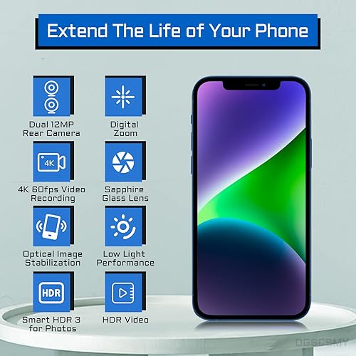 Miniatura 5 de Para iPhone 12 Cámara Trasera Reemplazo OEM Módulo 12MP Lente Trasera Principal Piezas con Lente Ultra Amplia Lente OIS HDR Fotos 4K Video Flex