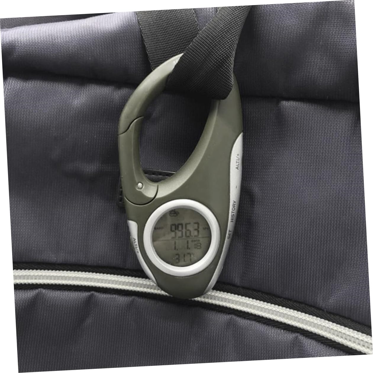 TOYANDONA Altimetro Portatile Barometro Termometro da Alpinismo Termometro da Arrampicata Moschettone Altimetro Moschettone Termometro Termometro Portatile Verde ABS