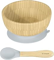 Vista 9 de Abiie Octopod - Juego de cuencos de bambú para bebés de 4 meses en adelante, cuenco de succión para silla alta sin desorden con cuchara para niños