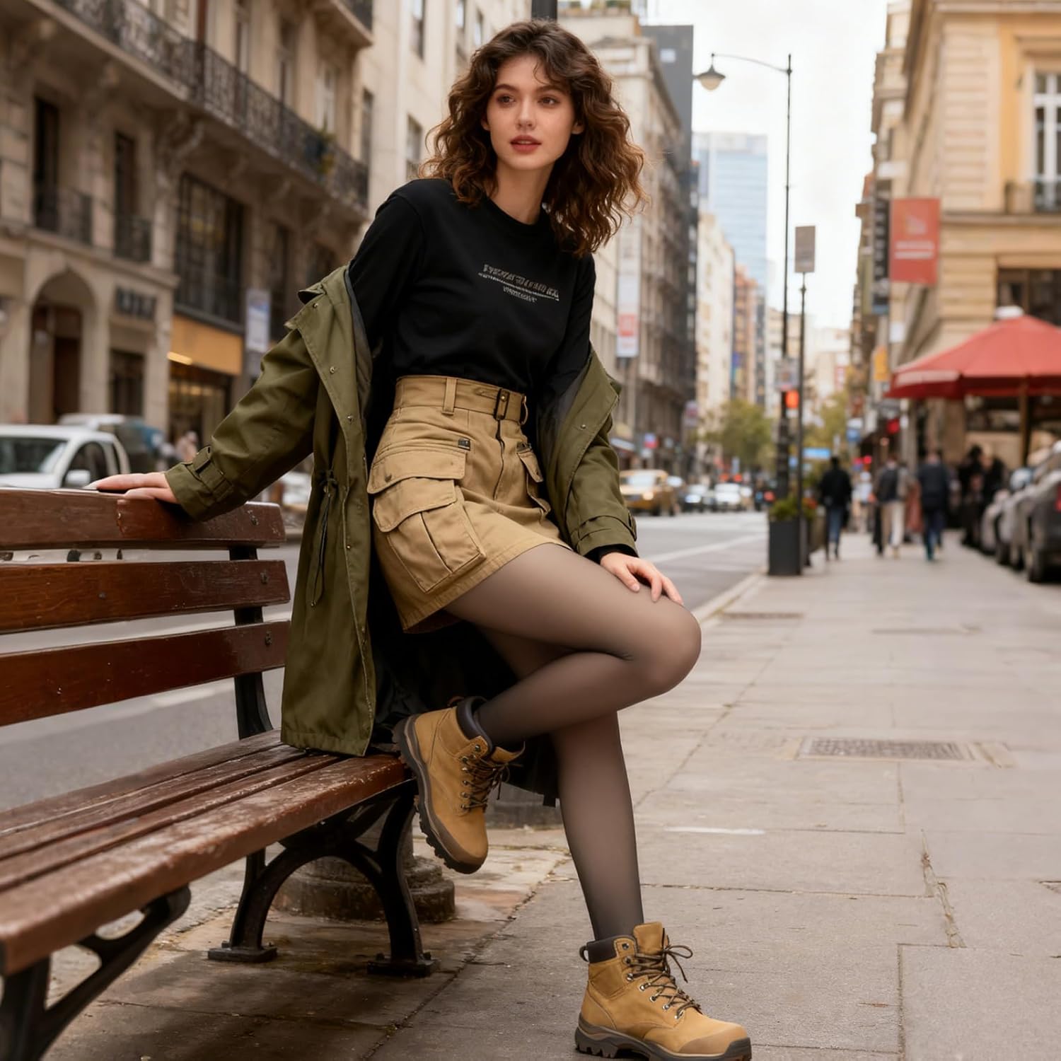 Fleece Lined Tights Fake Translucent Pantyhose for Women Thermal Warm Leggings - Image 7