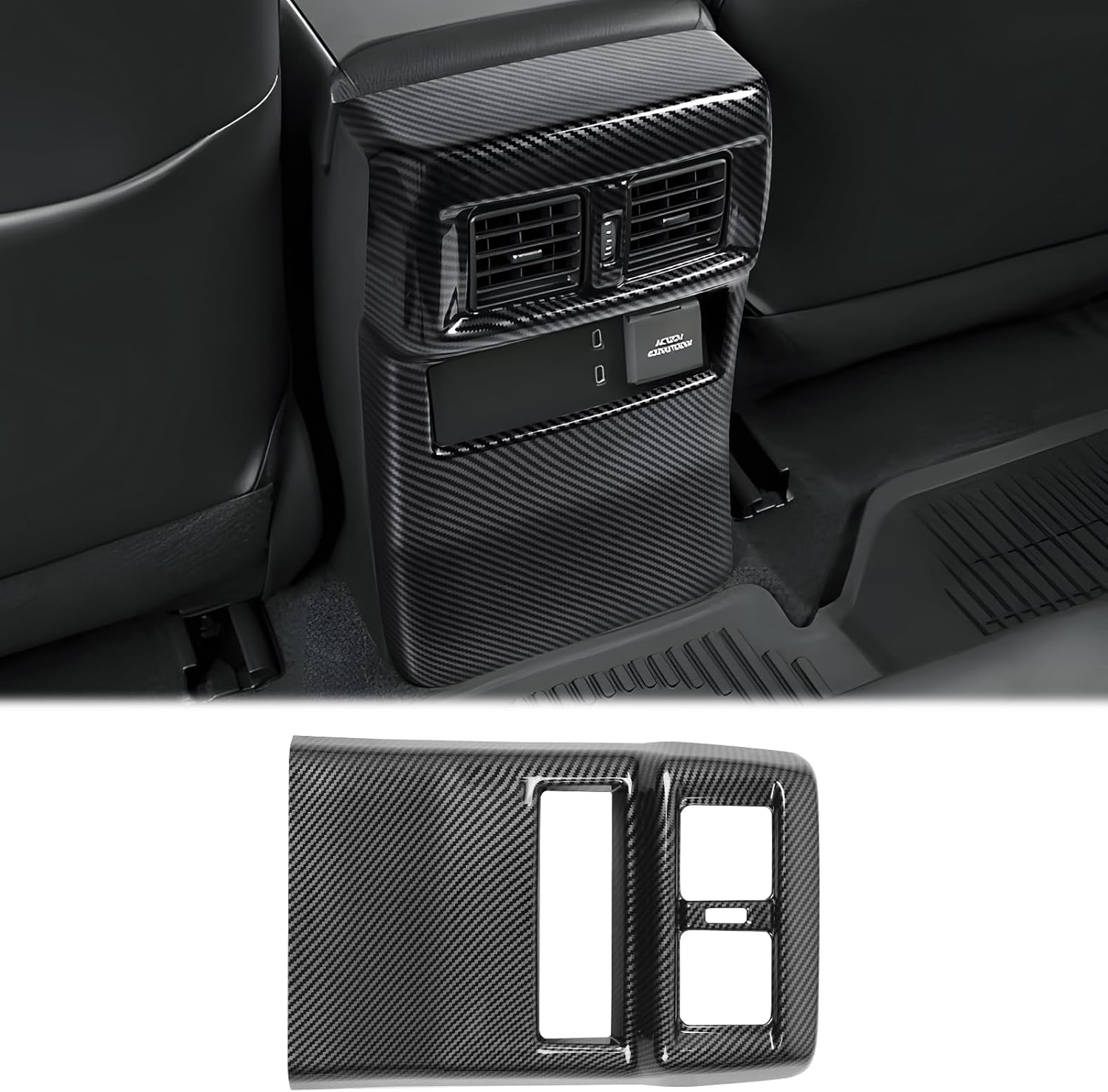 Armrest Box Kickplate for 2024-2026 Toyota 4runner N500 Rear Air Outlet Protective Cover Interior Modification 2025 4runner Accessories (Carbon Fiber)